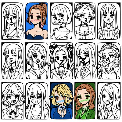 girls that look diffrent anime