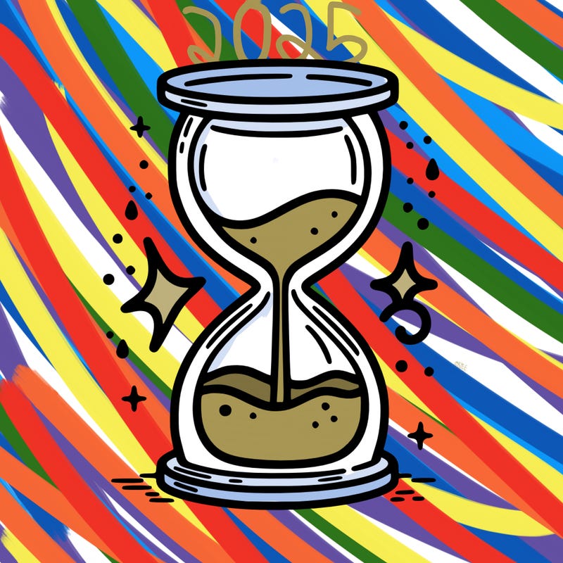 hour glass with sand falling into water pool on bottom level symbolizing air and water signs