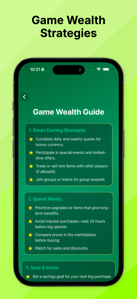 Robux Wallet For Roblox - Leitfaden für Vermögenswerte im Spiel in der Robux Wallet-App, der Strategien zum Verdienen und Ausgeben auflistet