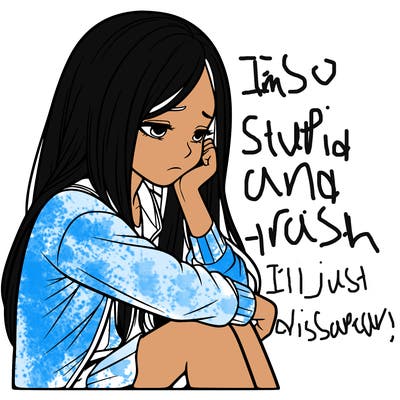 a realistic girl with depression