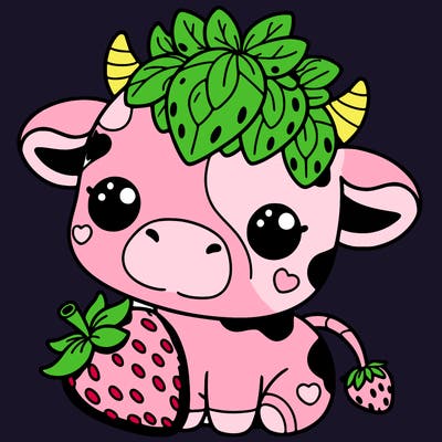cute strawberry cow