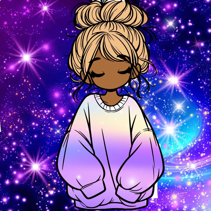 girl with baggy sweatshirt and messy bun