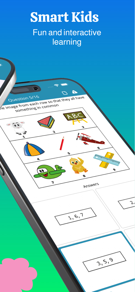 An interactive learning screen from the WISC-V Test Preparation Pro app showing a cognitive reasoning question.