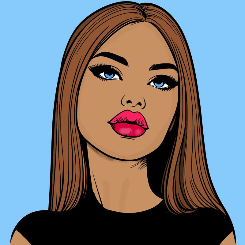 realistic woman with full lips