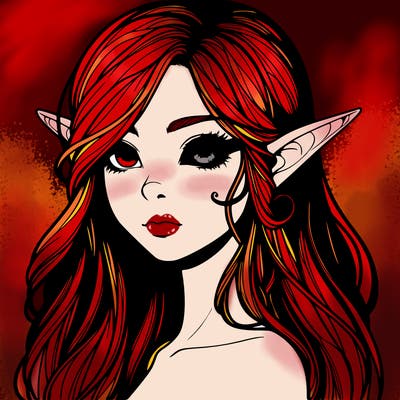 elf girl realistic dark fantasy