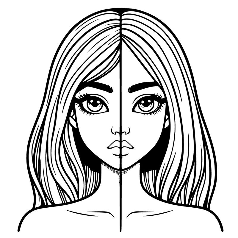 realistic split girl