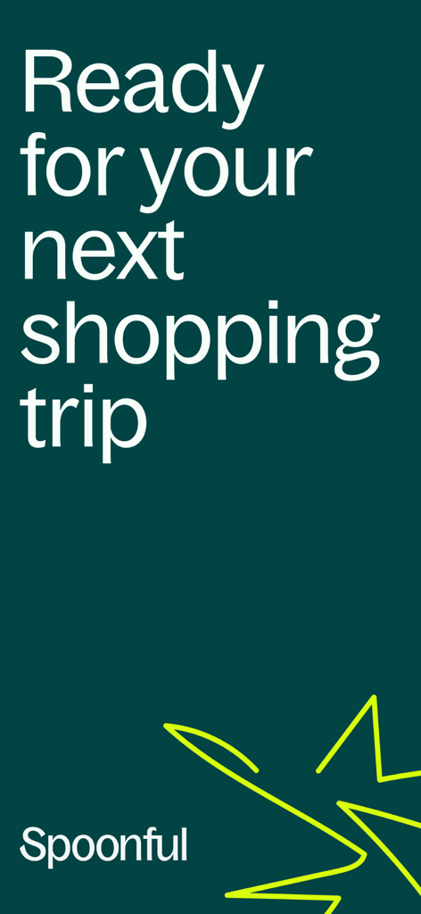 Spoonful app banner with the text Ready for your next shopping trip