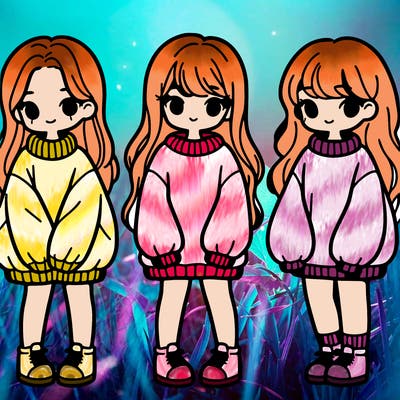 girls with oversized sweaters