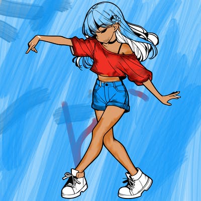 realistic girl danceing