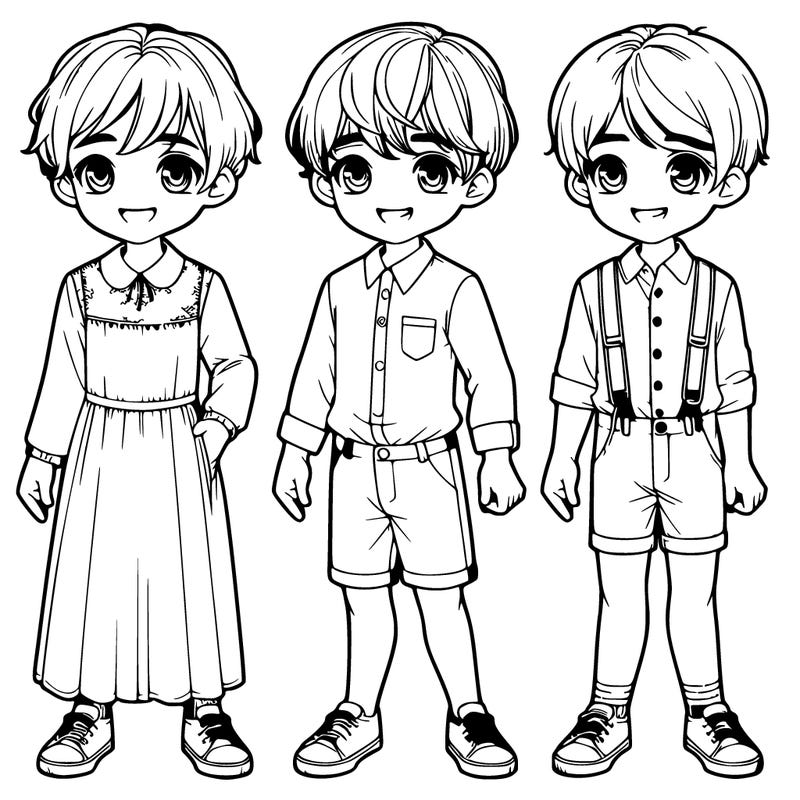 realistic boys in dress