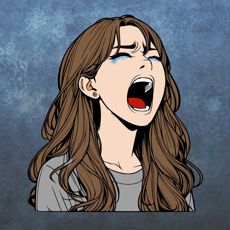 screaming realistic, girl