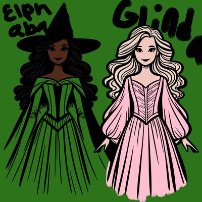 elphaba and glinda from wicked