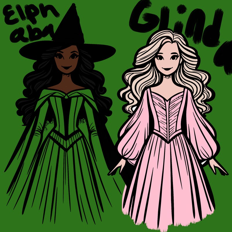 elphaba and glinda from wicked