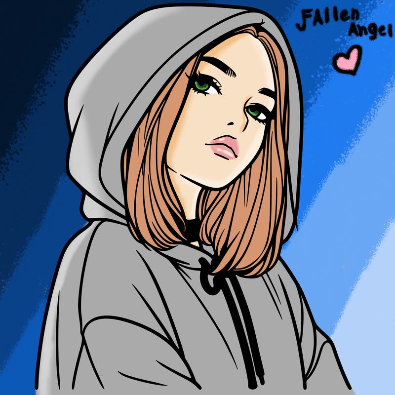 a realistic girl in a hoodie