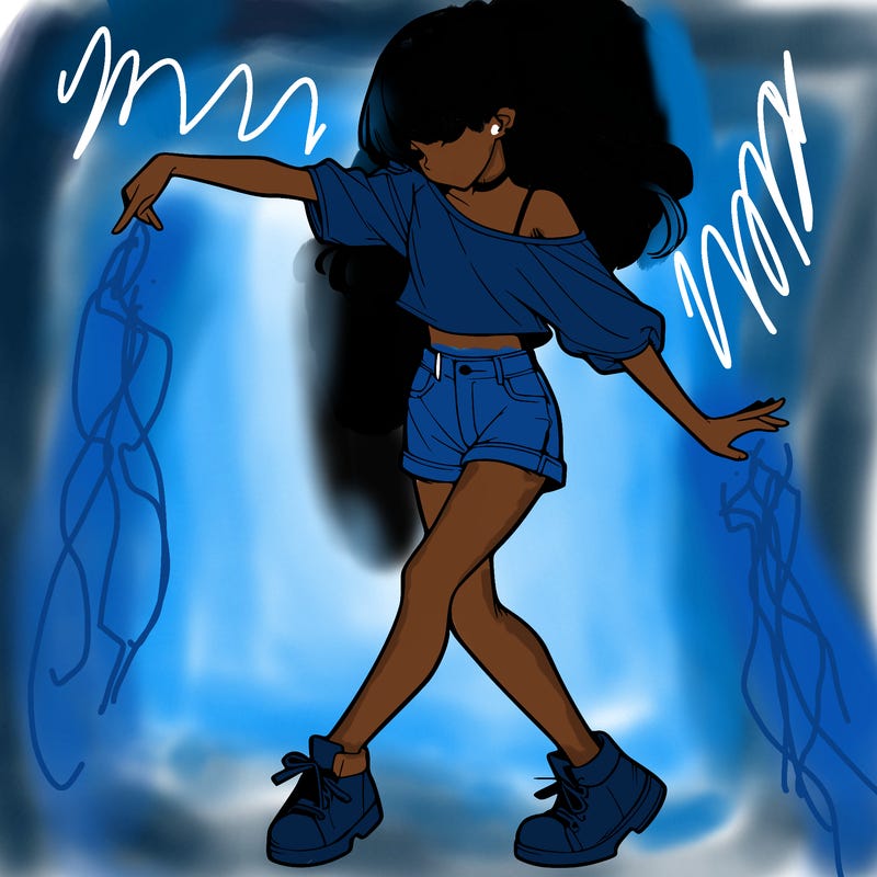 realistic girl danceing