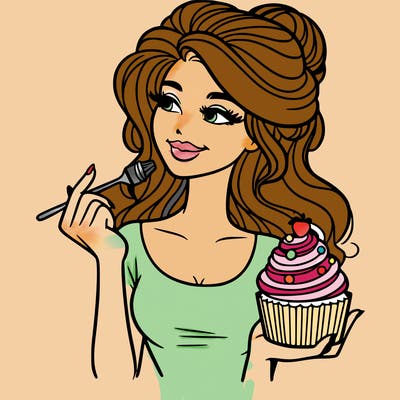 pretty woman with a cupcake