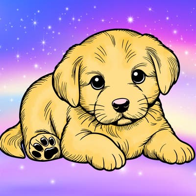 a cute realistic puppy