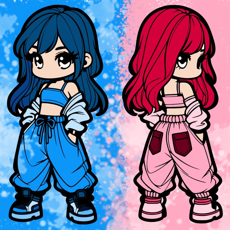 girl in crop top and baggy pants