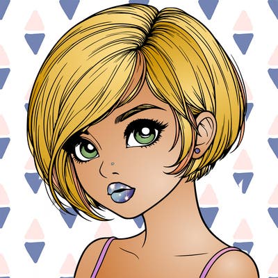 realistic girl with really short hair
