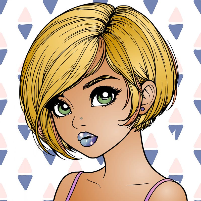 realistic girl with really short hair