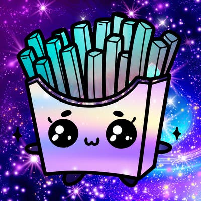 a cute. french fries