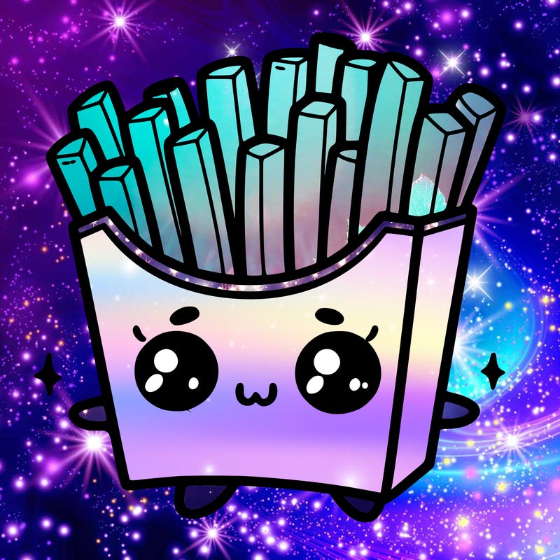 a cute. french fries