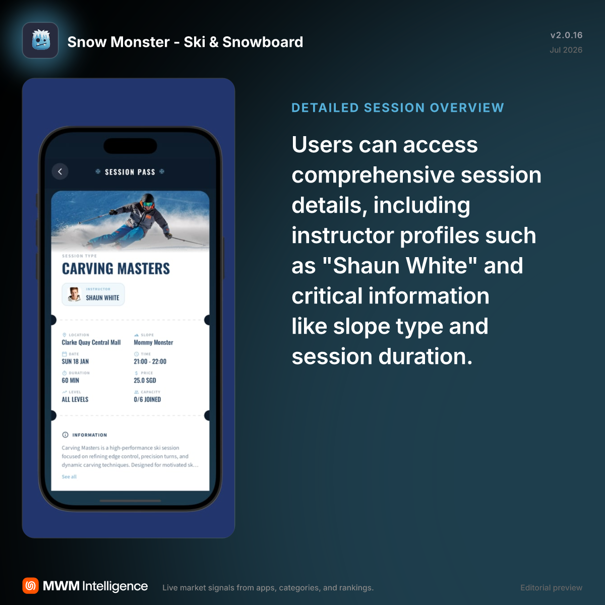 Snow Monster - Ski & Snowboard - Sports App | MWM