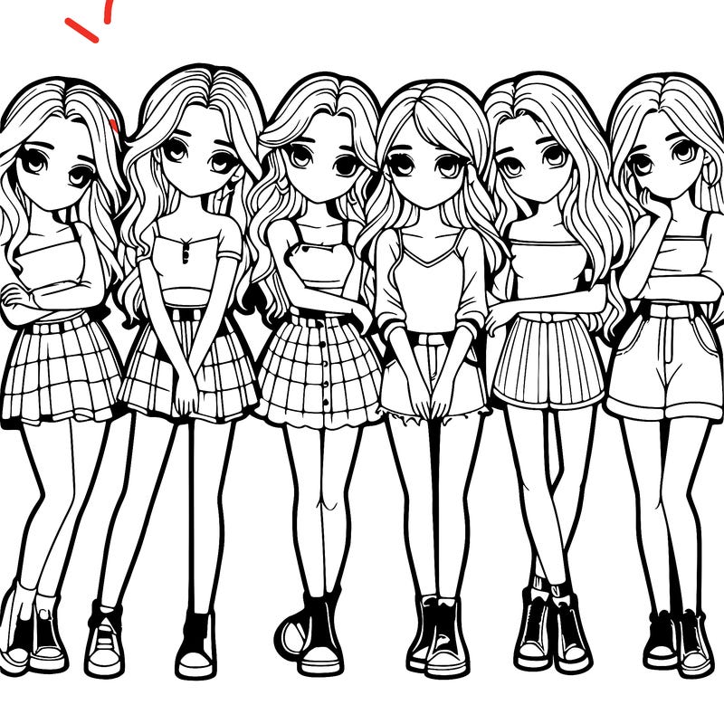 a group of girls realistic