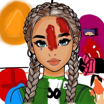 realistic girl with braids