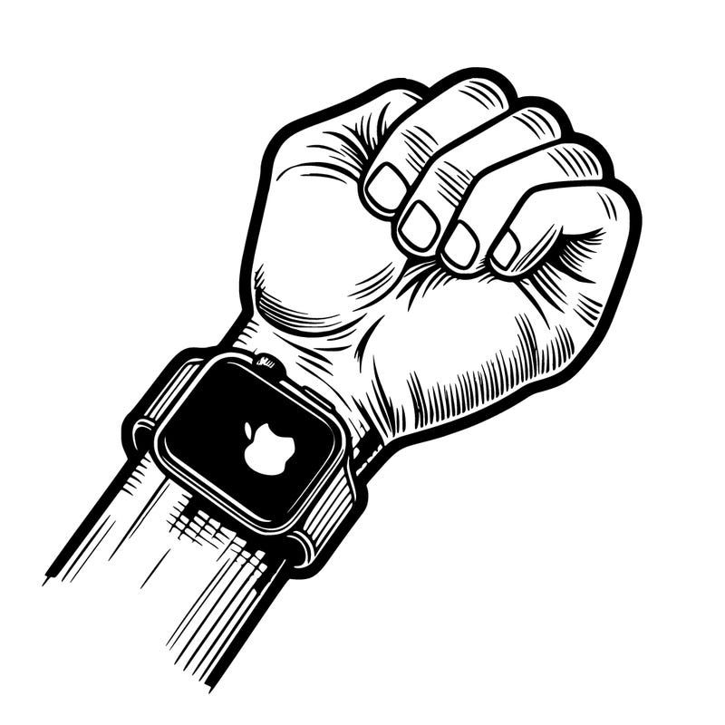 wrist with apple watch on wrist