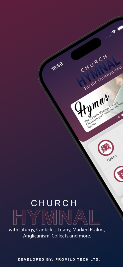 Church Hymnal: Christian Songs - Captura de pantalla de la aplicación Himnario de la Iglesia que presenta cánticos de liturgia e himnos cristianos para la adoración litúrgica