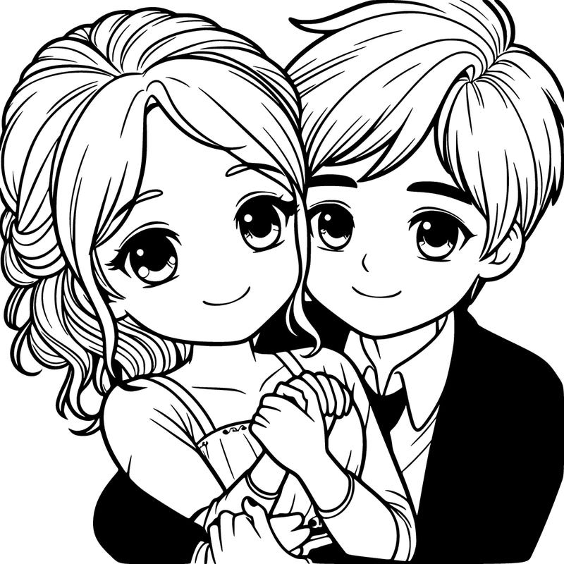 couple-boy and girl holding each other realistic