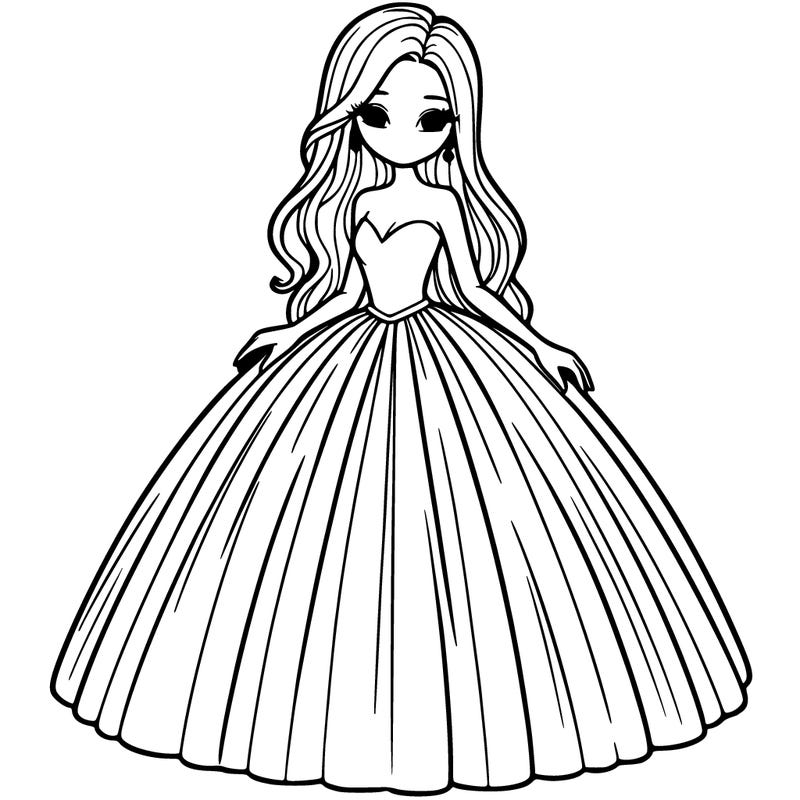 long ball gown, beautiful woman