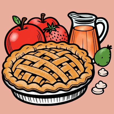 a pie of food