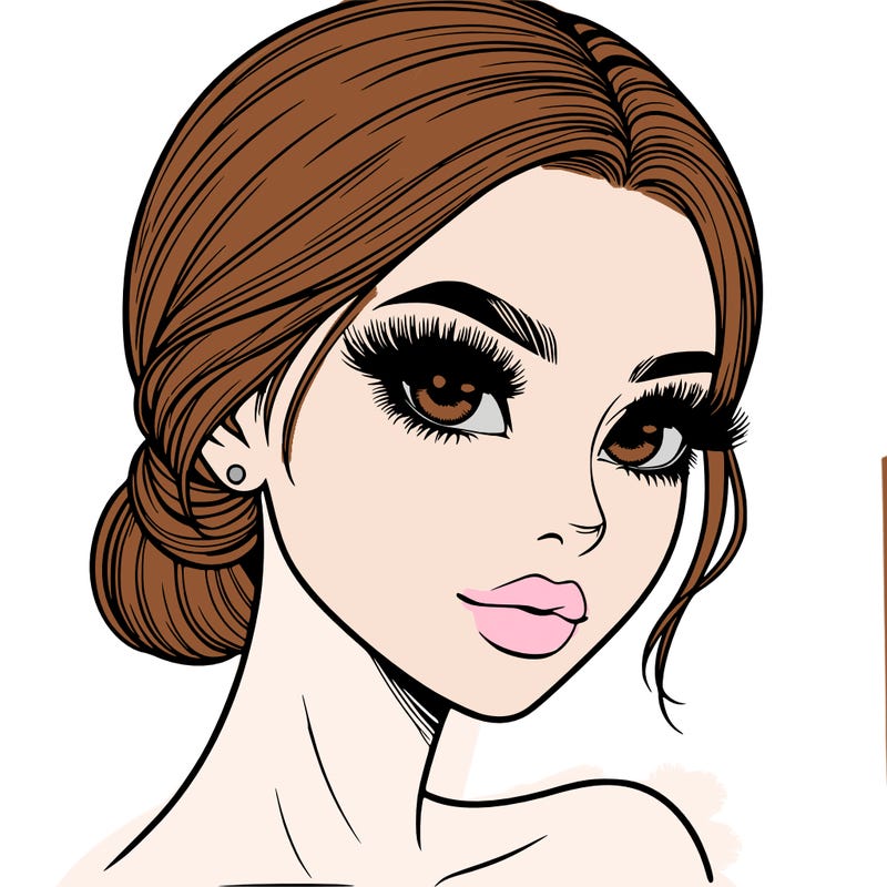 realistic girl with lashes