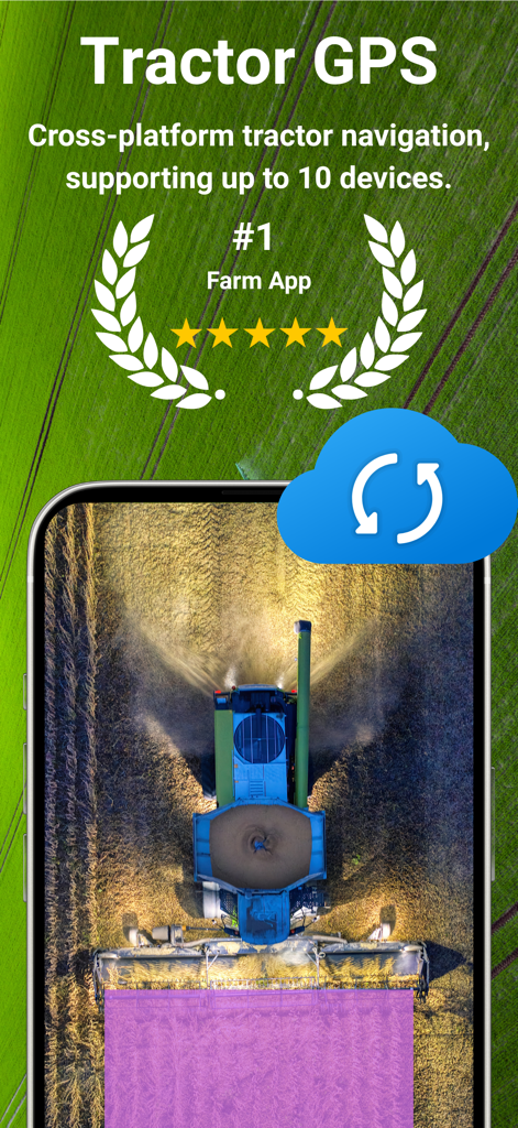 Tractor GPS : Field Navigator - Tractor GPS app featuring cross platform navigation and field data sync for farmers