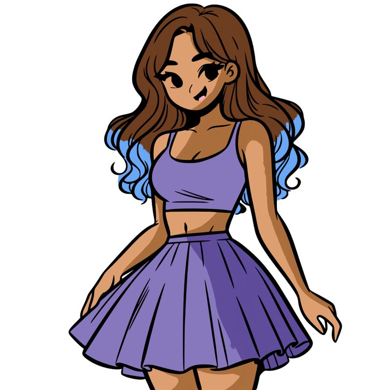 woman in a skirt and crop top