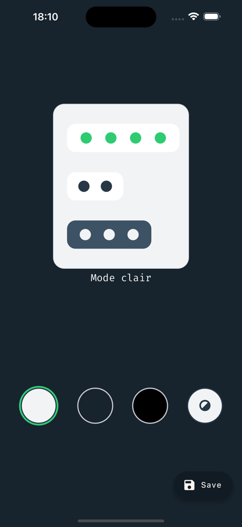 IDELight - IDELight app interface for choosing between light mode and dark mode themes