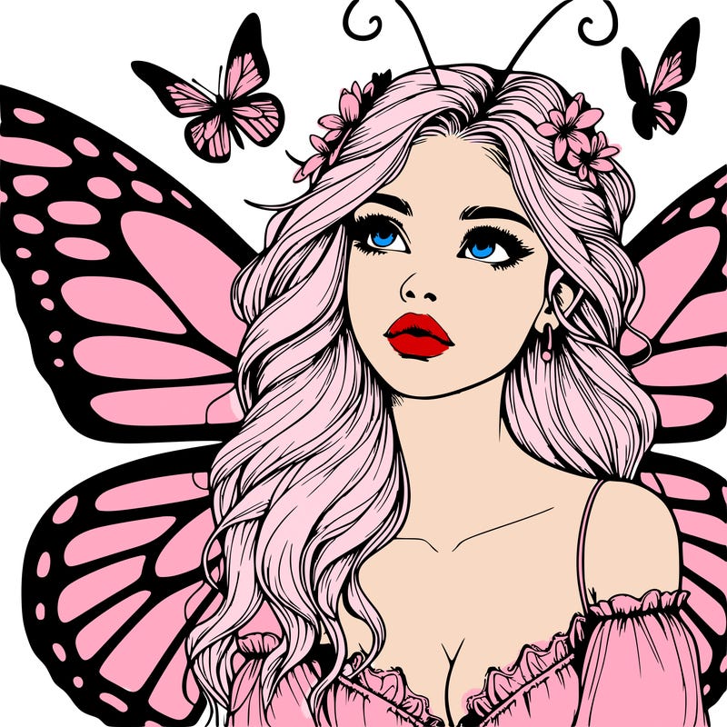 butterfly fairy realistic girl