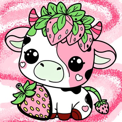 cute strawberry cow