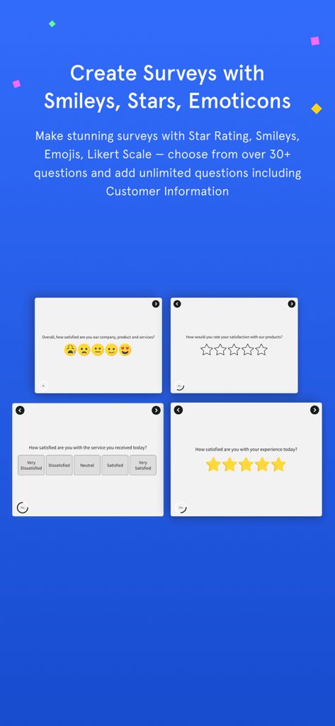 Zonka Feedback-Surveys, Kiosk - Professional survey creator with emoticon and star rating scales