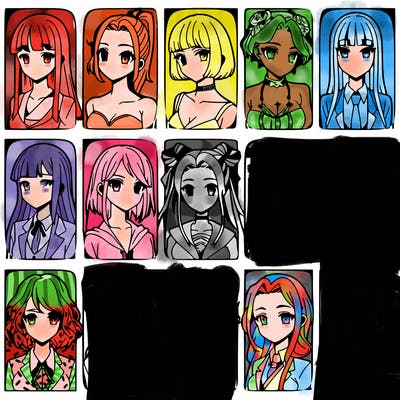 girls that look diffrent anime