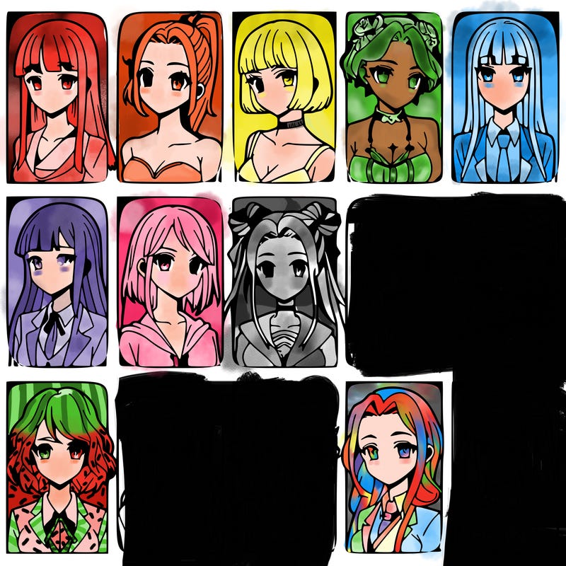 girls that look diffrent anime