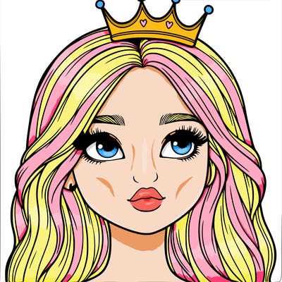 a realistic girl with a crown on