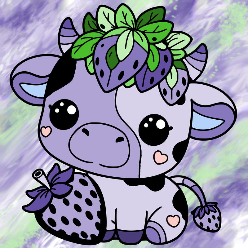 cute strawberry cow