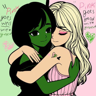 realistic girls hugging