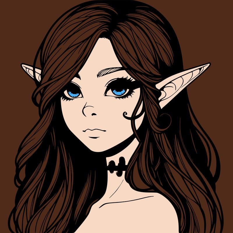 elf girl realistic dark fantasy