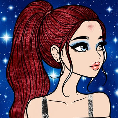 a beautiful and realistic girl with a high pony tail