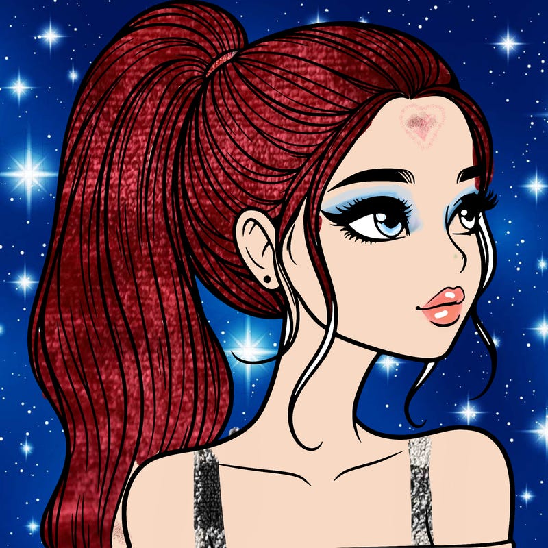 a beautiful and realistic girl with a high pony tail