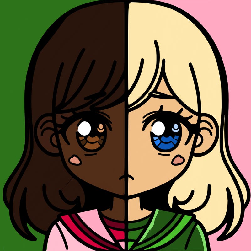 a split of a girl